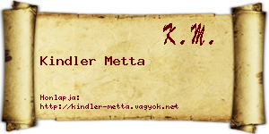 Kindler Metta névjegykártya